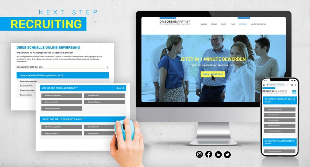 Website-Relaunch mit UX/UI-Design, Recruiting-Kampagne und authentischer Bildsprache – Agentur Schweiger stärkt Kanzlei-Branding und Arbeitgeberkommunikation