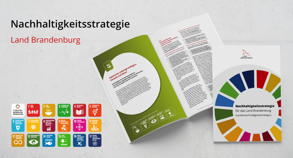 Editorial Design mit SDG-Integration, Broschürenlayout und Landes-CD – Agentur Schweiger visualisiert Nachhaltigkeitsziele barrierefrei und modern